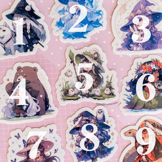 Stickers Brujitas de la Naturaleza (Individual)