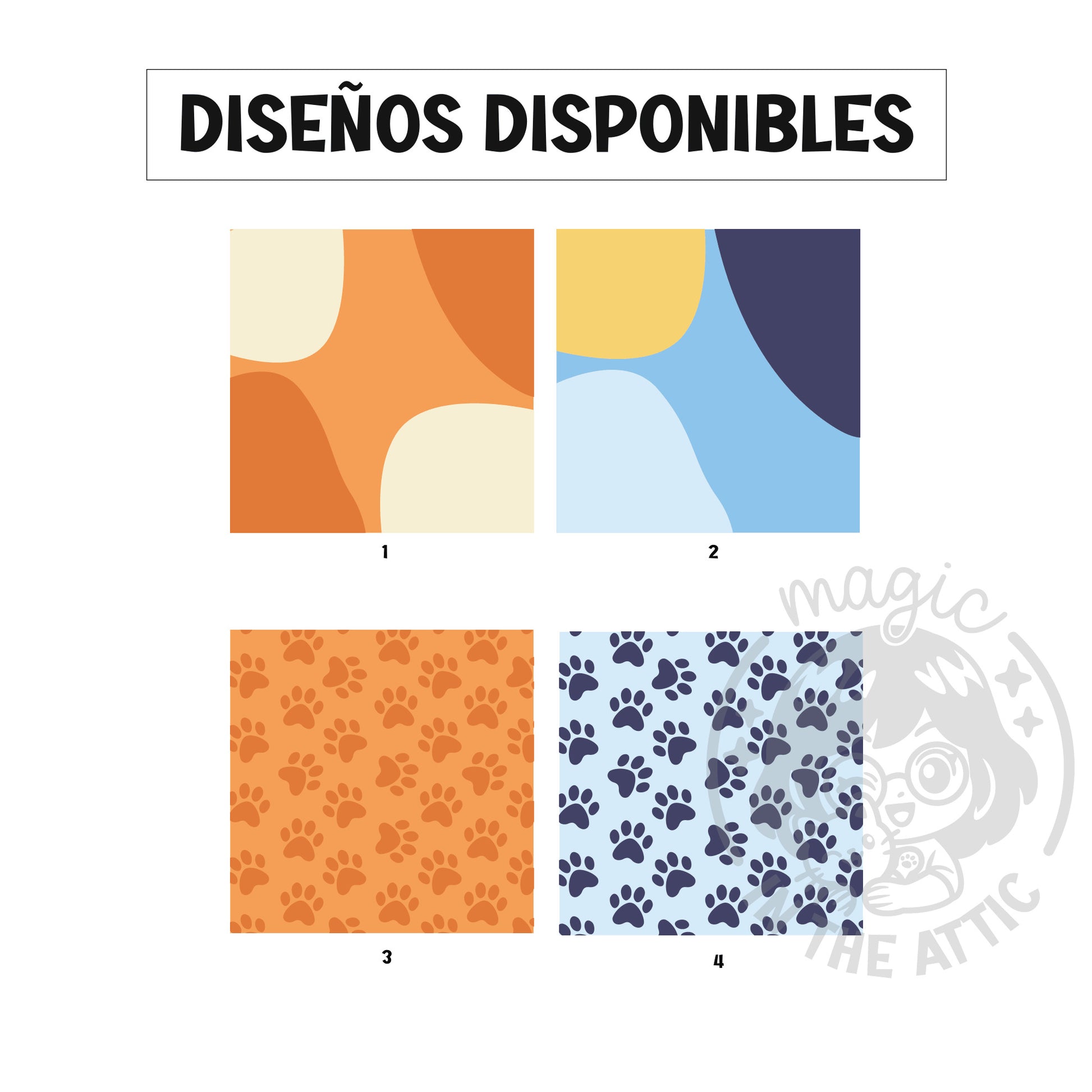 Diseños disponibles para letras decorativas de madera personalizadas temática Bluey