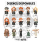 Diseños disponibles de marcapáginas imantados de personajes de Harry Potter: Harry, Hermione, Ron, Neville, Luna y más