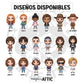 Diseños disponibles de marcapáginas imantados de Stranger Things: Max, Erica, Billy, Hopper, Will, Eleven, Joyce, Eddie, Nancy, Robin, Steve, Henry