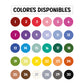 Carta de colores disponibles para el llavero de madera flor personalizado