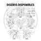 Catálogo de diseños de fondo disponibles para placa de madera personalizada con nombre