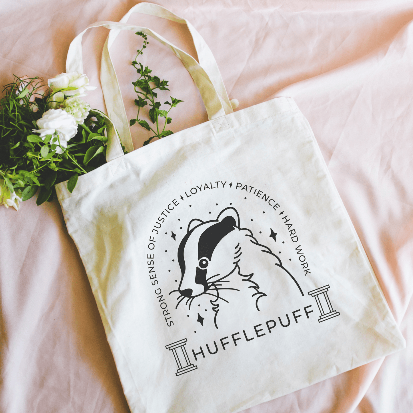 Tote Bag Loyalty and Patience Hufflepuff - Harry Potter